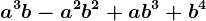 a^3b-a^2b^2+ab^3+b^4