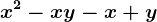 x^2-xy-x+y