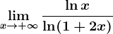 \limx--> +\infty\frac\ln x\ln (1+2x)