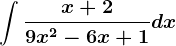 \int \fracx+29x^2-6x+1dx