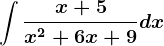 \int \fracx+5x^2+6x+9dx