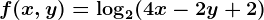f(x,y)=\log2(4x-2y+2)