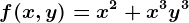 f(x,y)=x^2+x^3y^3