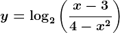 y=\log2\left (\fracx-34-x^2 \right )