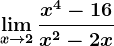\limx--> 2\fracx^4-16x^2-2x