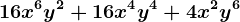 16x^6y^2+16x^4y^4+4x^2y^6