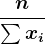 \fracn\sum xi