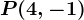 P(4,-1)