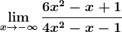 \limx--> -\infty\frac6x^2-x+14x^2-x-1