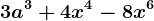 3a^3+4x^4-8x^6