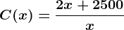 C(x)=\frac2x+2500x