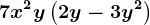 7x^2y\left ( 2y-3y^2 \right )