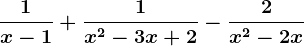 \frac1x-1+\frac1x^2-3x+2-\frac2x^2-2x