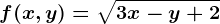 f(x,y)=\sqrt3x-y+2