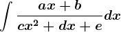 \int \fracax+bcx^2+dx+edx