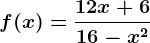 f(x)=\frac12x+616-x^2