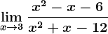 \limx--> 3\fracx^2-x-6x^2+x-12