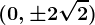 (0,\pm 2\sqrt2)