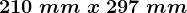 210\;mm\;x\;297\;mm