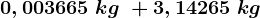 0,003665\;kg\;+3,14265\;kg