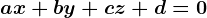 ax+by+cz+d=0