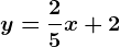 y=\frac25x+2