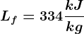 Lf=334\frackJkg