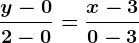 \fracy-02-0=\fracx-30-3