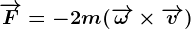 \overrightarrowF=-2m(\overrightarrow\omega \times \overrightarrowv)