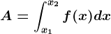 A=\intx1^x2f(x)dx