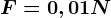 F=0,01N