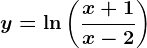 y=\ln\left ( \fracx+1x-2 \right )