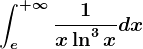 \inte^+\infty\frac1x\ln^3xdx