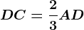 DC=\frac23AD