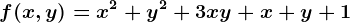 f(x,y)=x^2+y^2+3xy+x+y+1