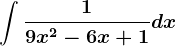 \int \frac19x^2-6x+1dx