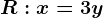 R:x=3y