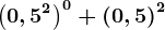 \left ( 0,5^2 \right )^0+\left ( 0,5 \right )^2