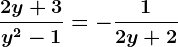 \frac2y+3y^2-1=-\frac12y+2