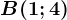 B(1;4)