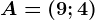 A=(9;4)
