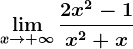 \limx--> +\infty\frac2x^2-1x^2+x