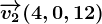 \overrightarrowv2(4,0,12)