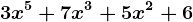 3x^5+7x^3+5x^2+6