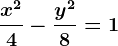 \fracx^24-\fracy^28=1
