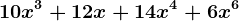 10x^3+12x+14x^4+6x^6