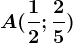 A(\frac12;\frac25)