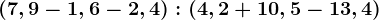 \left ( 7,9-1,6-2,4 \right ):\left ( 4,2+10,5-13,4 \right )