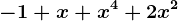 -1+x+x^4+2x^2