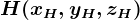 H(xH,yH,zH)